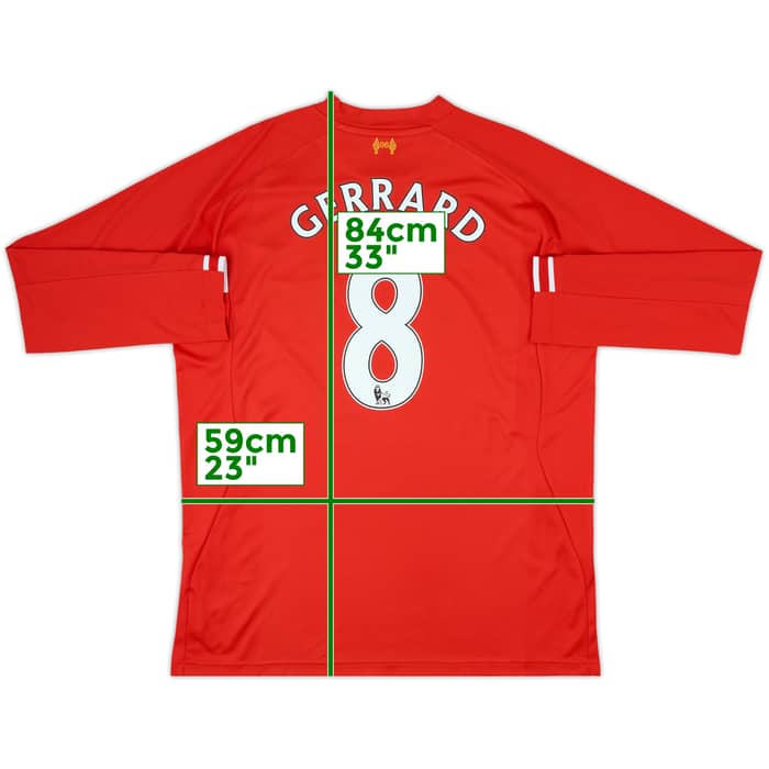 2013-14 Liverpool Home L/S Shirt Gerrard #8 - 6/10 - (XXL)