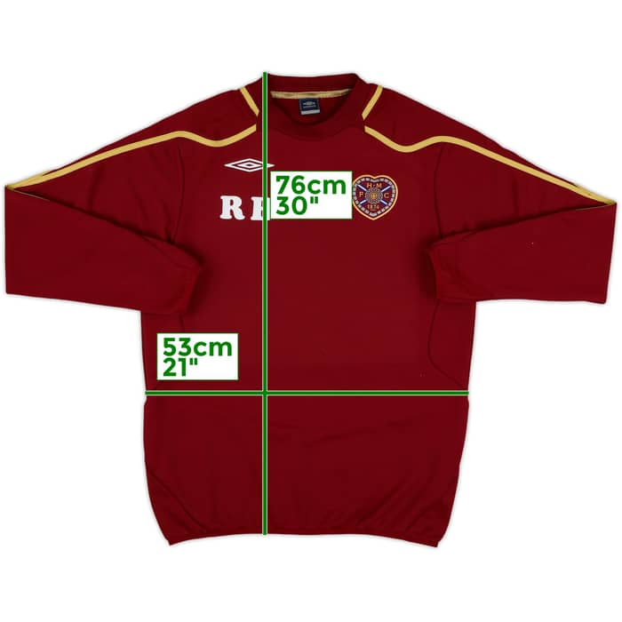 2007-08 Hearts Umbro Staff Issue 1/4 Zip Drill Top RB - 9/10 - (L)