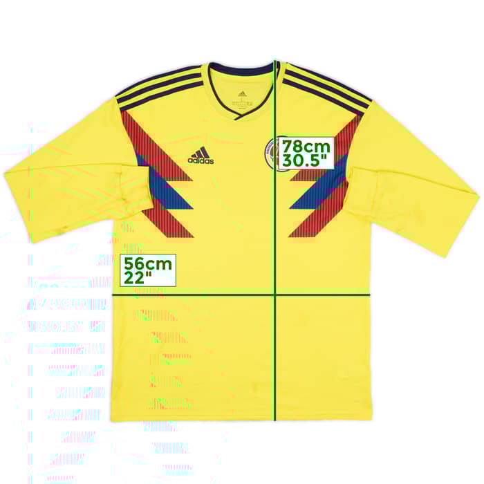 2018-19 Colombia Home L/S Shirt - 7/10 - (L)