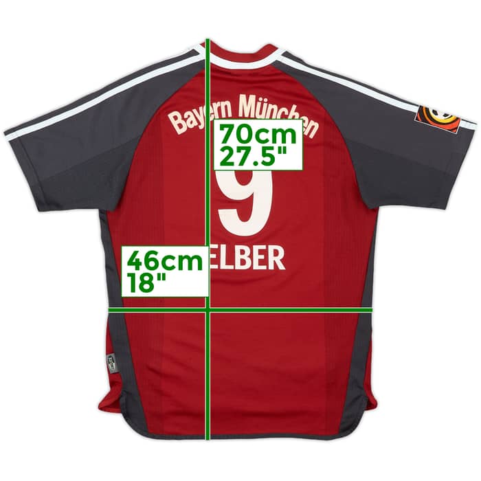 2001-02 Bayern Munich Home Shirt Elber #9 - 8/10 - (Y)
