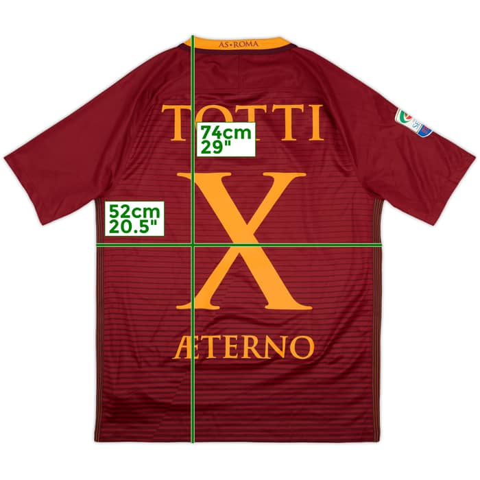 2016-17 Roma Home Shirt Aeterno X - Totti' - 8/10 - (M)