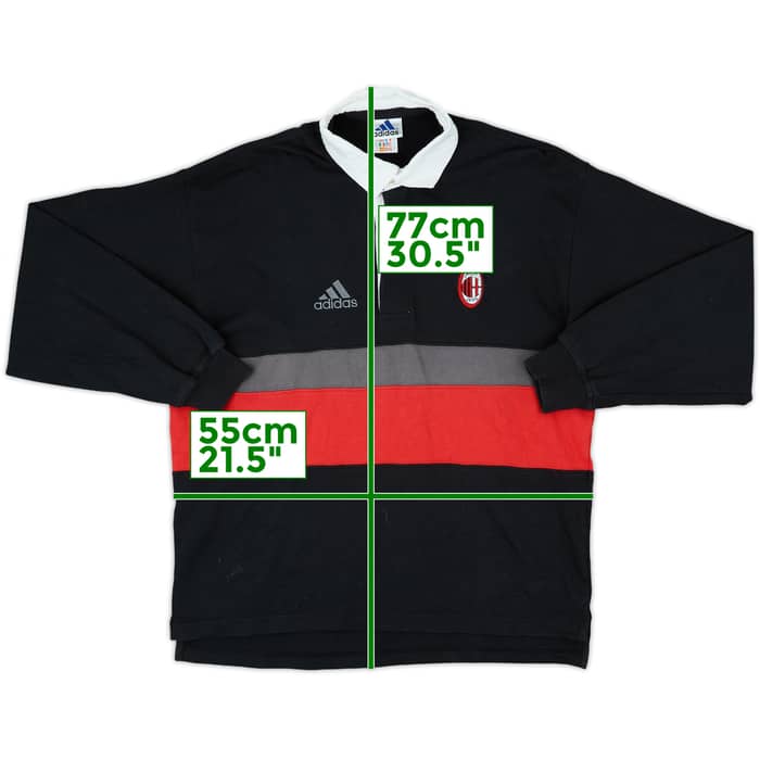 2000-01 AC Milan adidas Polo L/S Shirt - 8/10 - (S)