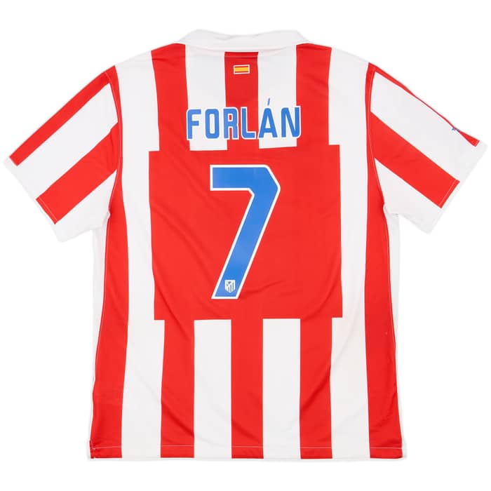 2010-11 Atletico Madrid Home Shirt Forlan #7 - 9/10 - (XL)