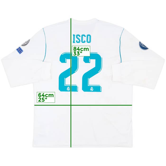 2017-18 Real Madrid Home L/S Shirt Isco #22 - 5/10 - (XL)
