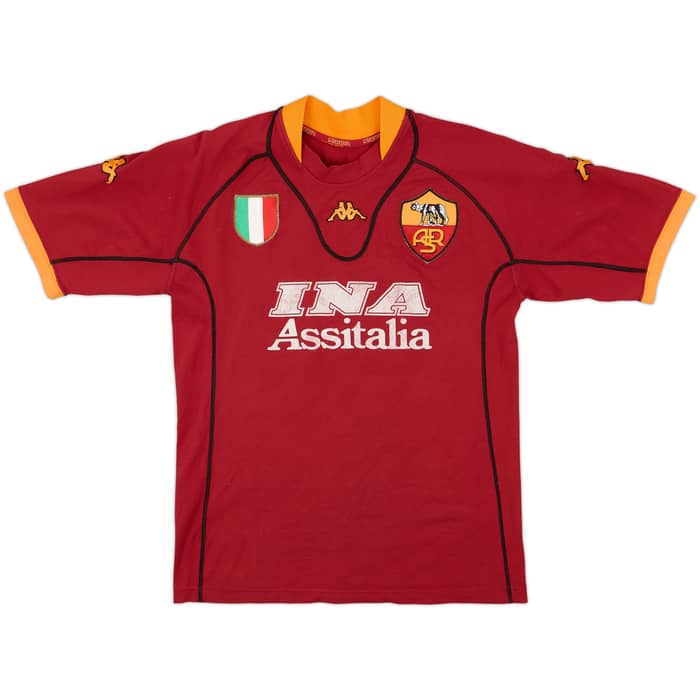 2001-02 Roma Home Shirt Totti #10 - 6/10 - (M)