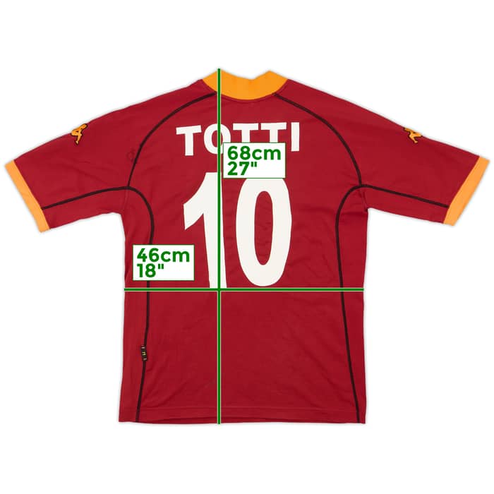 2001-02 Roma Home Shirt Totti #10 - 6/10 - (M)
