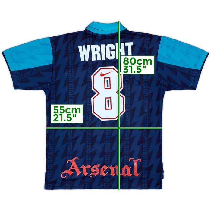1994-95 Arsenal Away Shirt Wright #8 - 8/10 - (L)