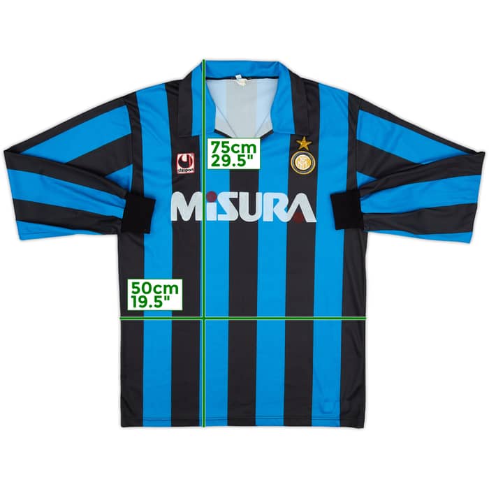 1990-91 Inter Milan Home L/S Shirt - 9/10 - (L)