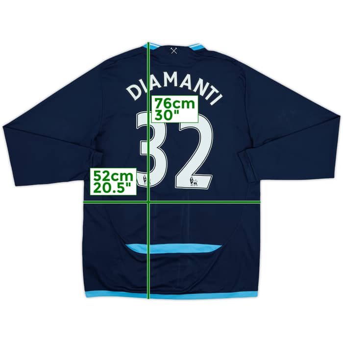 2009-10 West Ham Away L/S Shirt Diamanti #32 - 7/10 - (L)