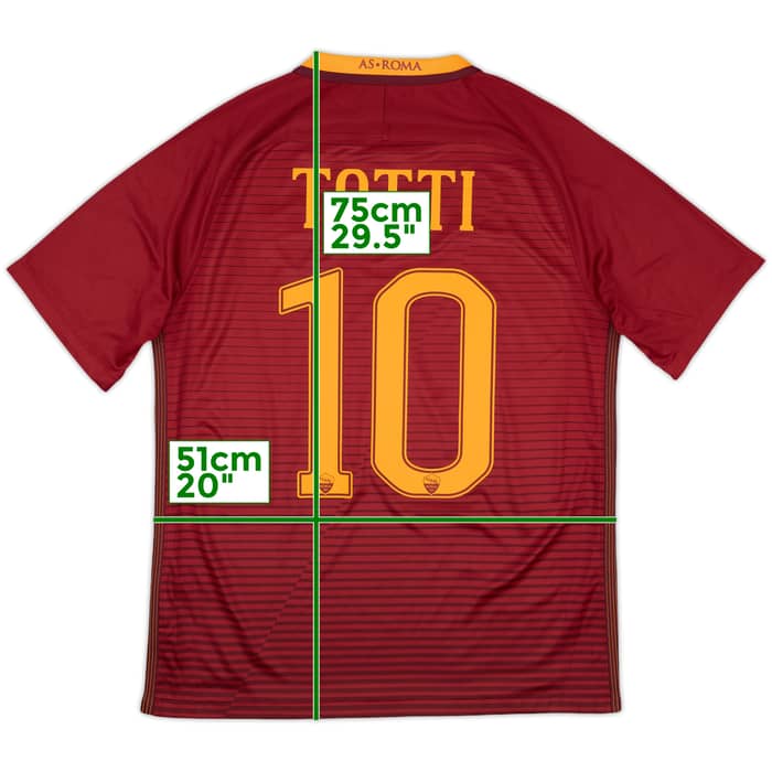 2016-17 Roma Home Shirt Totti #10 - 10/10 - (M)