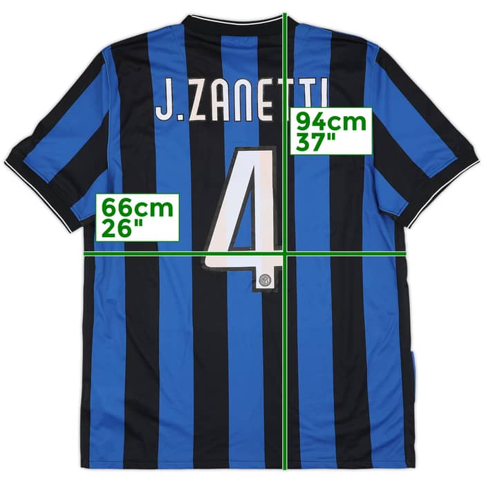 2009-10 Inter Milan Home Shirt Zanetti #4 - 6/10 - (L)