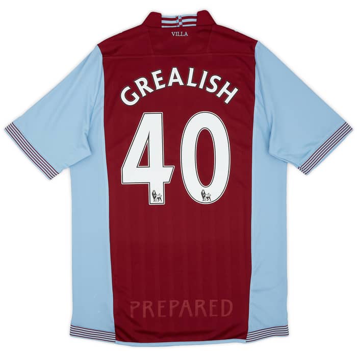 2013-14 Aston Villa Home Shirt Grealish #40 - 8/10 - (L)