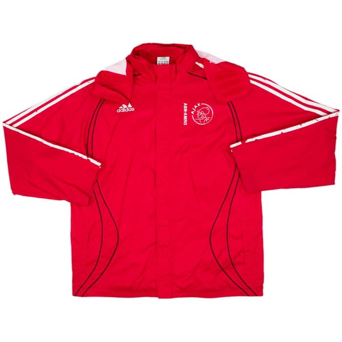 2006-07 Ajax Player Issue adidas Hooded Rain Jacket - 6/10 - (L)