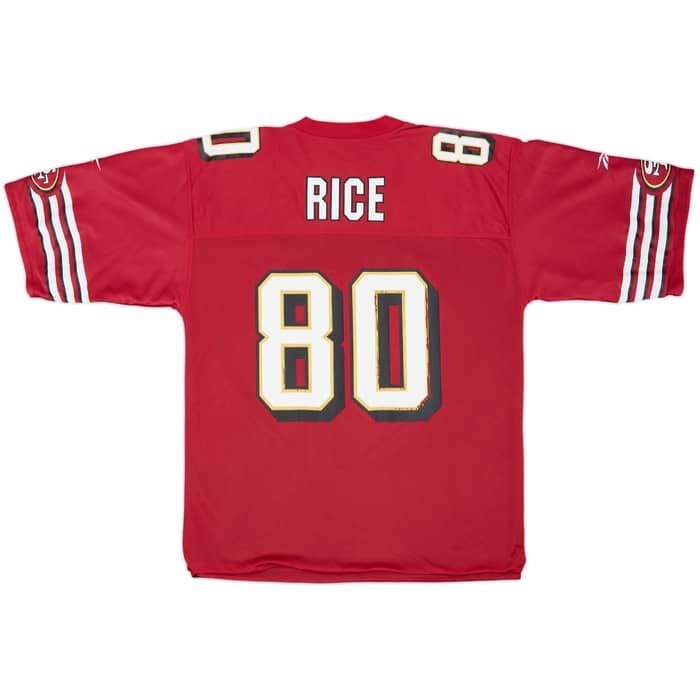 1996-98 San Francisco 49ers Rice #80 Reebok Reversible Jersey - 7/10 - (L)