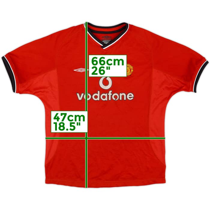 2000-02 Manchester United Home Shirt - 8/10 - (L.Boys)