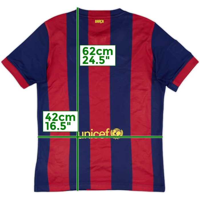 2014-15 Barcelona Home Shirt - 7/10 - (L.Boys)