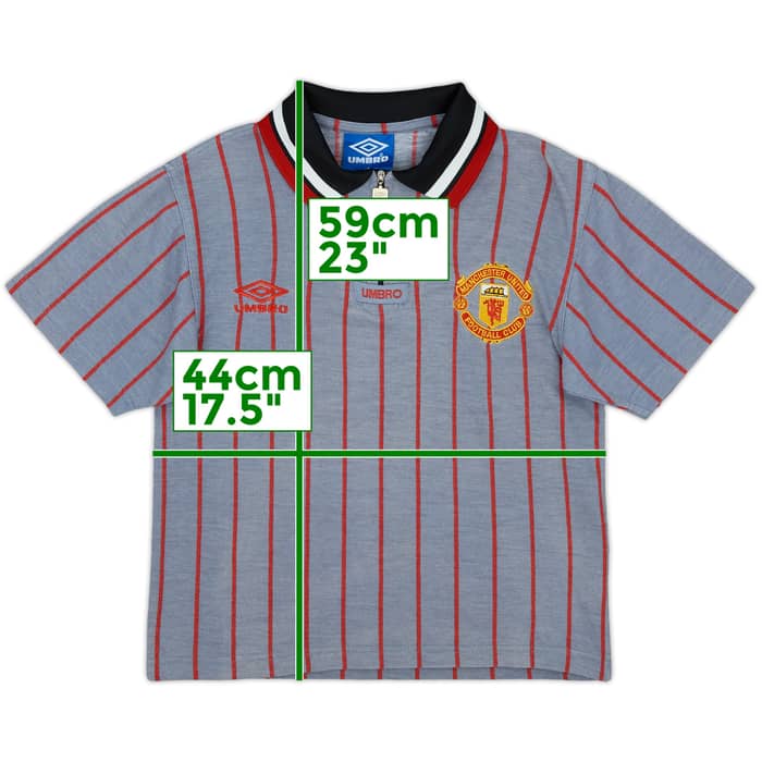 2000-01 Manchester United Umbro 1/4 Zip Polo Shirt - 9/10 - (L.Boys)