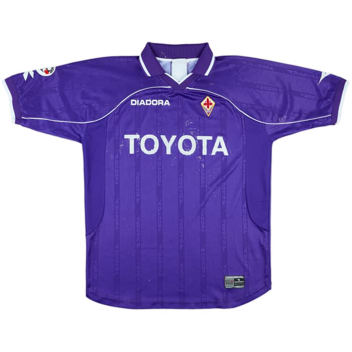 2000-01 Fiorentina Match Issue Home Shirt Adani #4