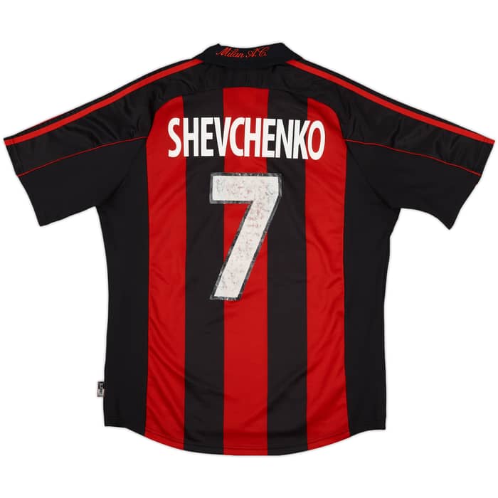2000-02 AC Milan Signed Home Shirt Shevchenko #7 - 6/10 - (L)