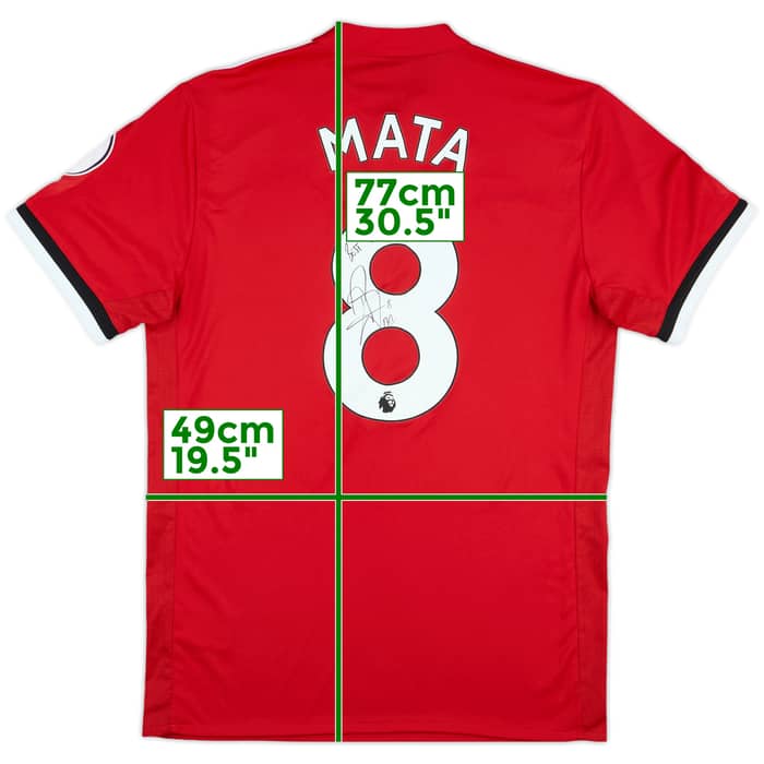 2017-18 Manchester United Signed Home Shirt Mata #8 - 8/10 - (M)