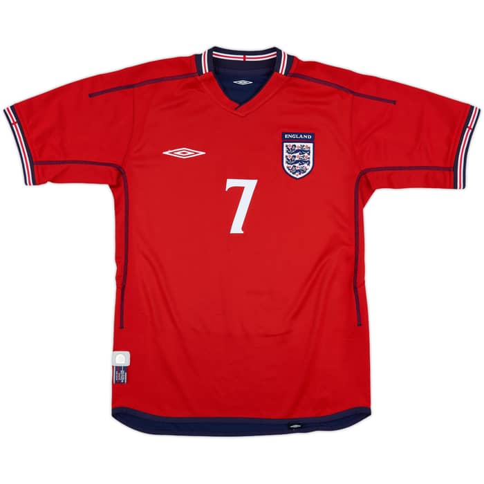 2002-04 England Away Shirt Beckham #7 - 7/10 - (M)