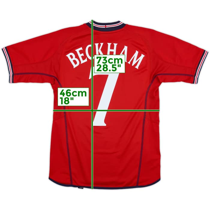 2002-04 England Away Shirt Beckham #7 - 7/10 - (M)
