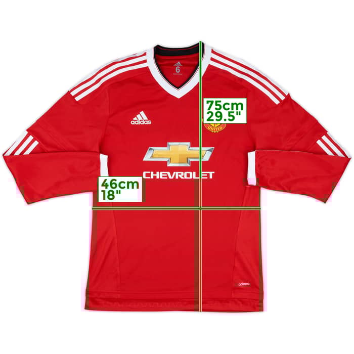 2015-16 Manchester United Match Issue Home L/S Shirt #29