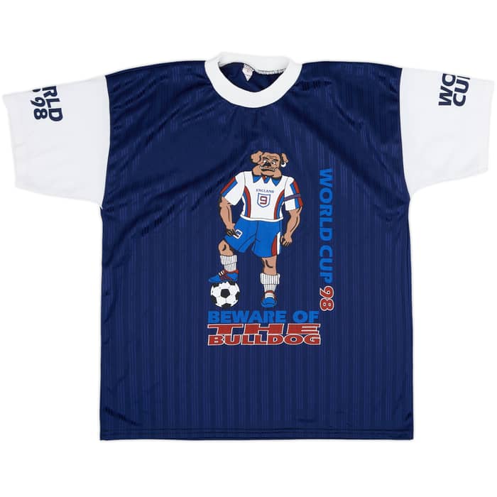 1998 Englad Fan Beware of the Bulldog World Cup Shirt - 8/10 - (L)