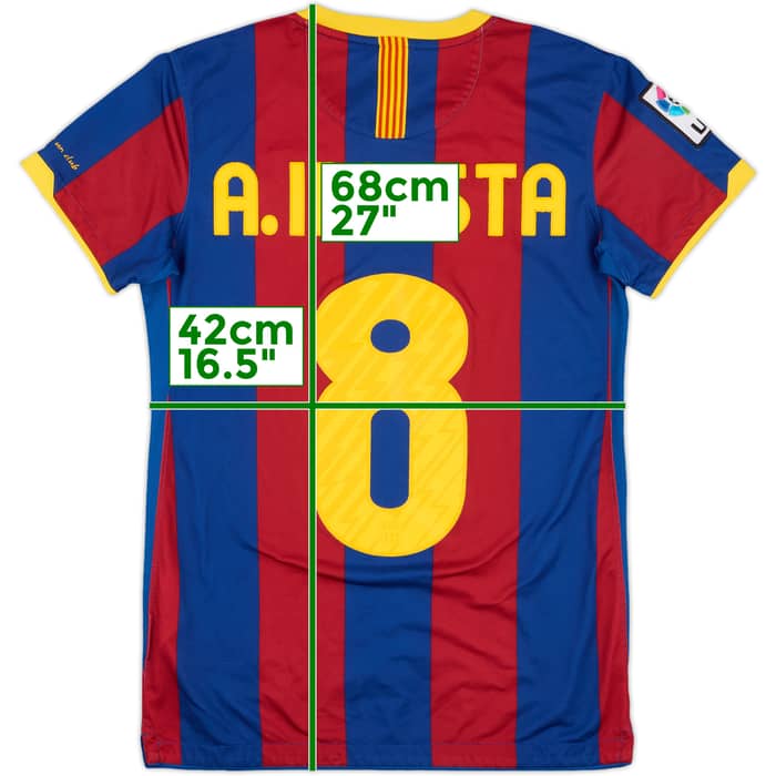 2010-11 Barcelona Home Shirt A.Iniesta #8 - 6/10 - (Women's S)