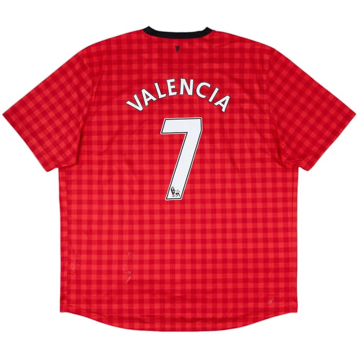 2012-13 Manchester United Home Shirt Valencia #7 - 7/10 - (XXL)