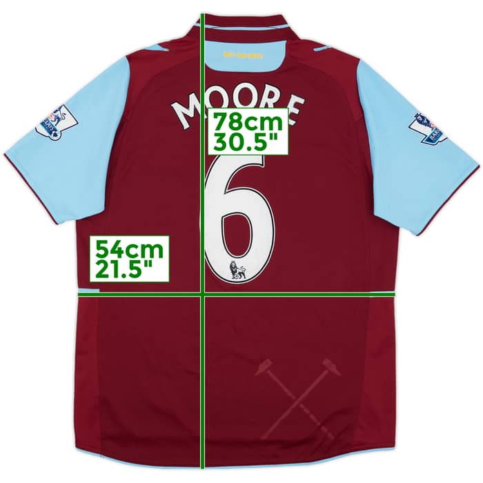 2012-13 West Ham Home Shirt Moore #6 - 5/10 - (L)
