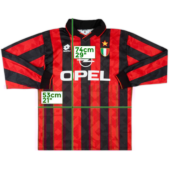 1994-95 AC Milan Home L/S Shirt #6 (Baresi) - 7/10 - (L)