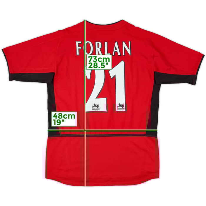 2002-04 Manchester United Home Shirt Forlan #21 - 6/10 - (XL)