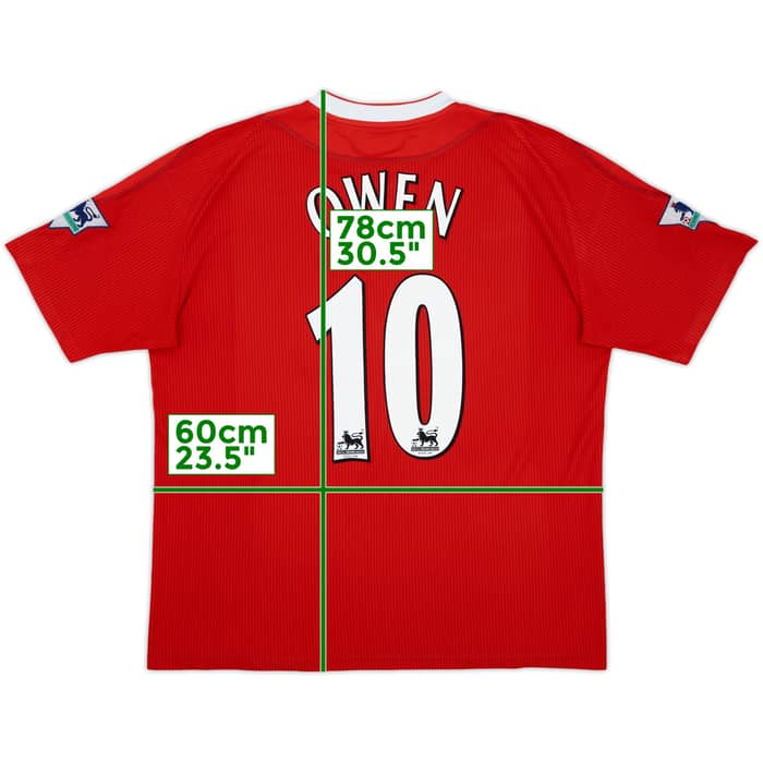 2002-04 Liverpool Home Shirt Owen #10 - 8/10 - (XL)