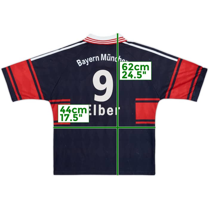 1997-99 Bayern Munich Home Shirt Elber #9 - 7/10 - (Y)