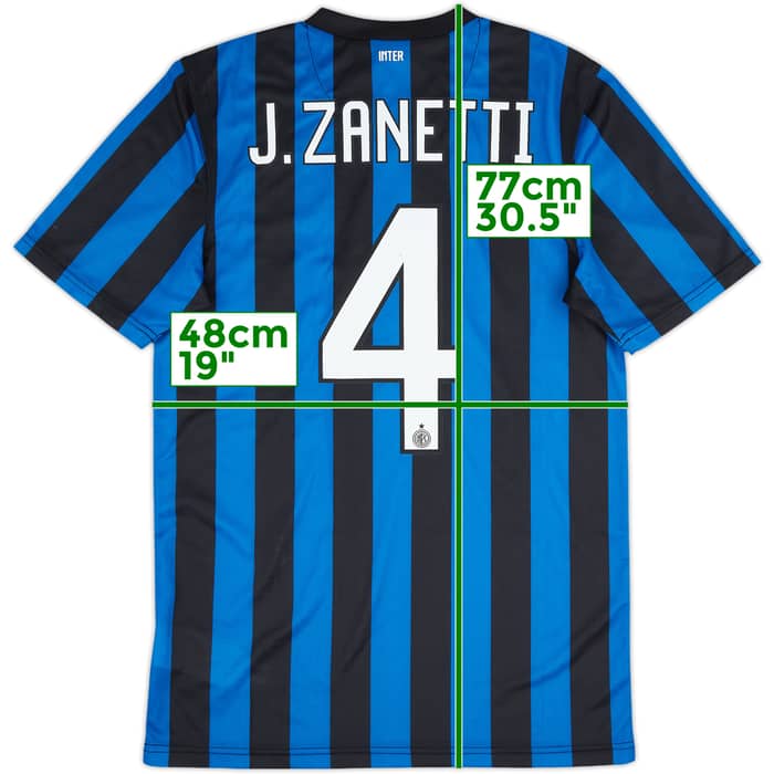 2011-12 Inter Milan Basic Home Shirt J. Zanetti #4 - 4/10 - (S)