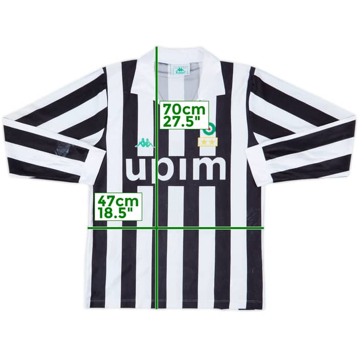 1991-92 Juventus Home L/S Shirt #9 - 4/10 - (M)