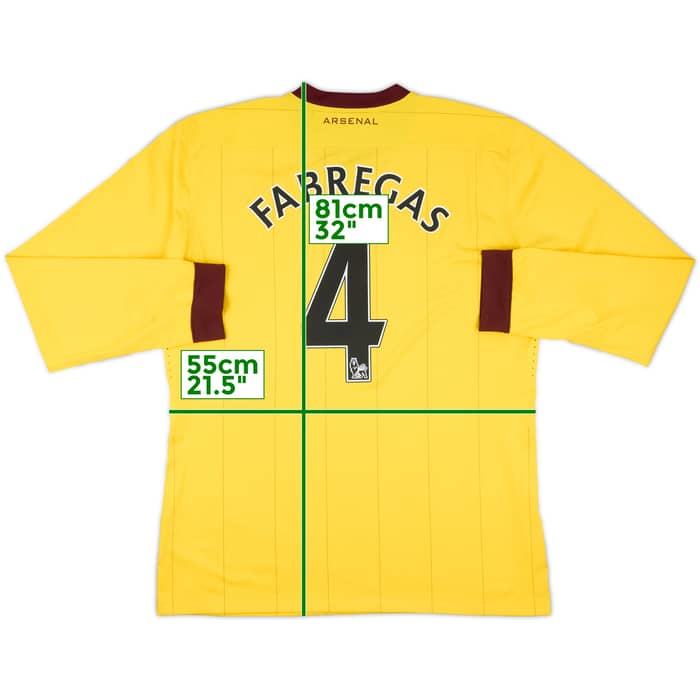 2010-13 Arsenal Player Issue Away L/S Shirt Fabregas #4 - 10/10 - (XL)