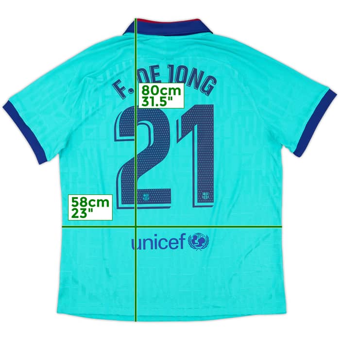2019-20 Barcelona Authentic Third CL Shirt F. de Jong #21 - 10/10 - (XL)