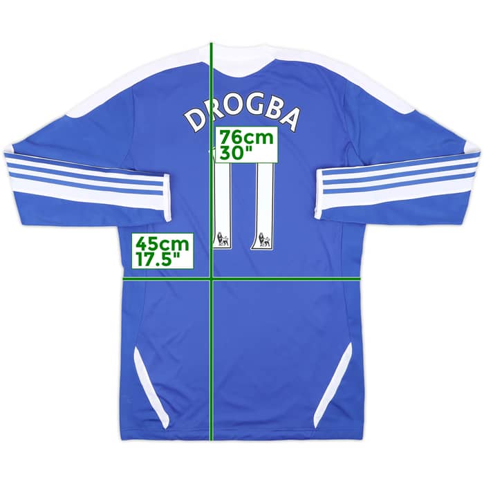 2011-12 Chelsea Player Issue TechFit Home L/S Shirt Drogba #11 - 7/10 - (XXL)