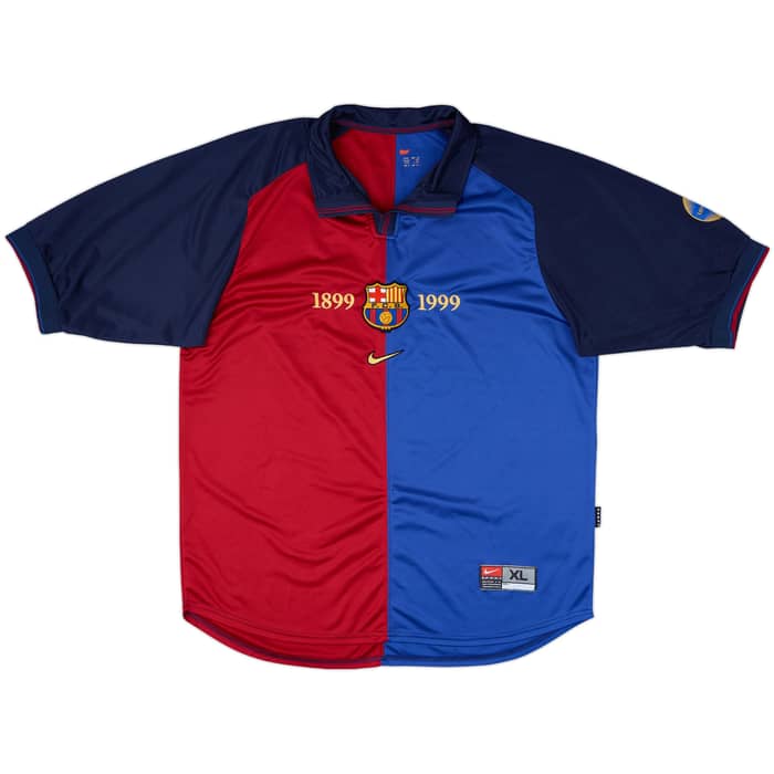 1999-00 Barcelona Centenary Home Shirt Rivaldo #11 - 6/10 - (XL)