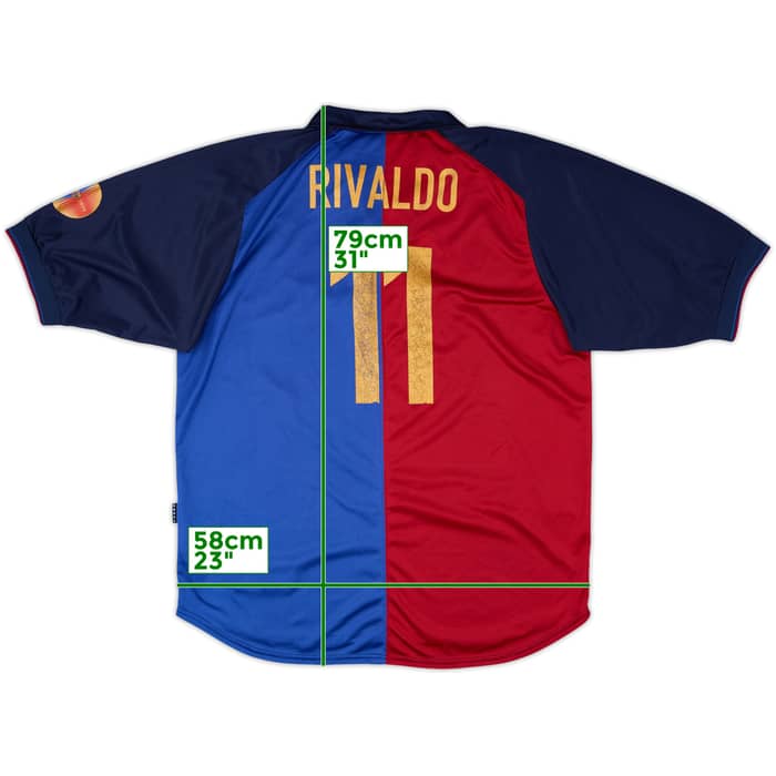 1999-00 Barcelona Centenary Home Shirt Rivaldo #11 - 6/10 - (XL)