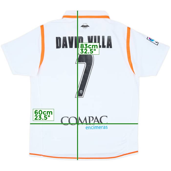 2007-08 Valencia Home Shirt David Villa #7 - 5/10 - (XL)