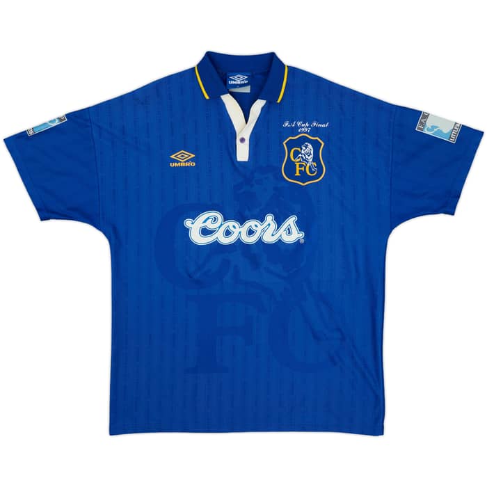 1995-97 Chelsea 'FA Cup Final' Home Shirt Zola #25 - 6/10 - (XL)