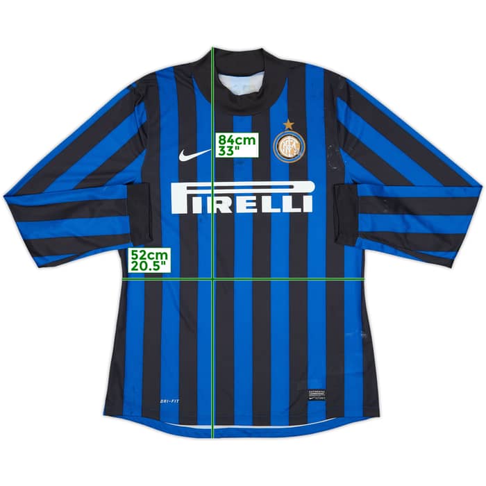2011-12 Inter Milan Player Issue Home L/S Shirt - 4/10 - (XL)