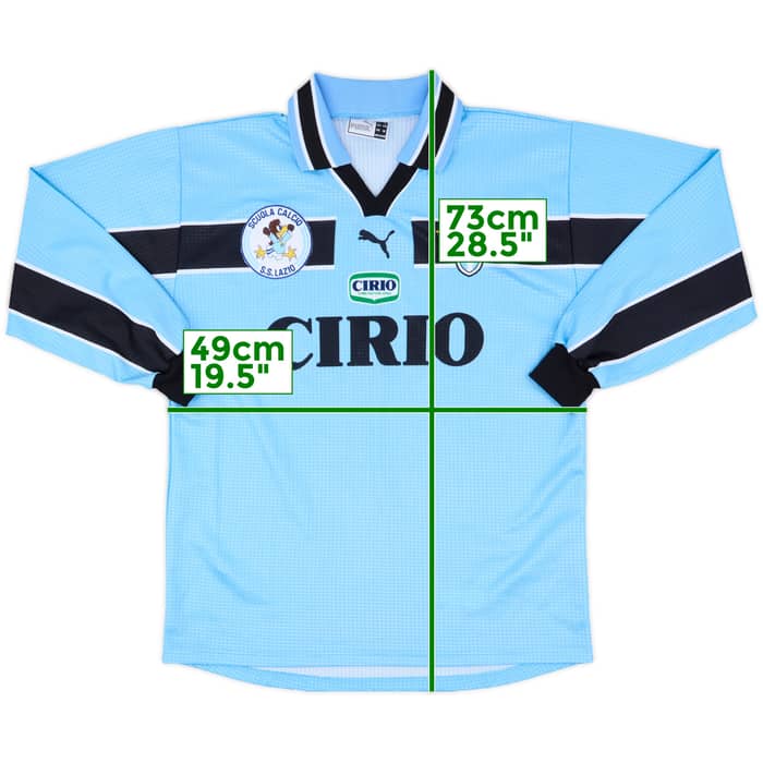 1998-00 Lazio 'Scuola' Home L/S Shirt - 8/10 - (XL.Boys)