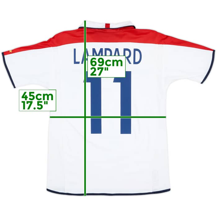 2003-05 England Home Shirt Lampard #11 - 7/10 - (XL.Boys)
