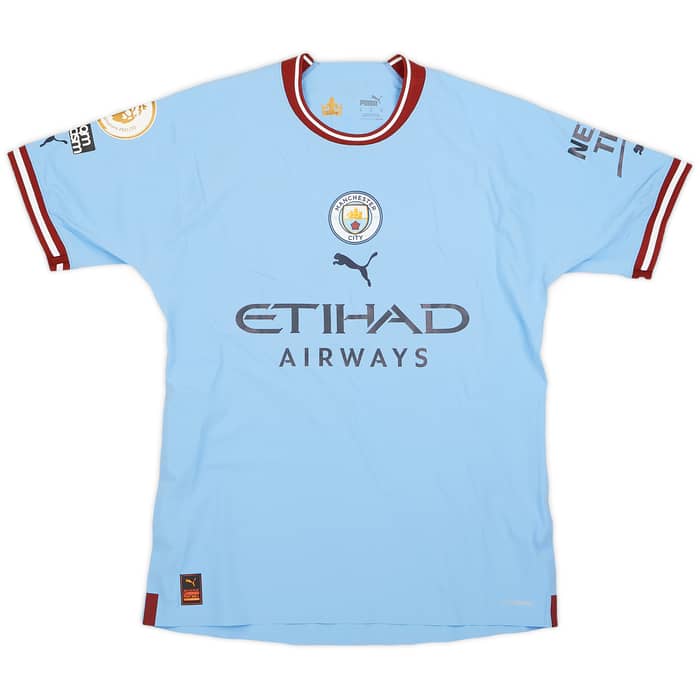 2022-23 Manchester City Match Issue Home Shirt Wilson-Esbrand #97
