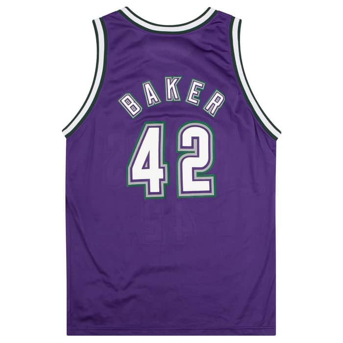 1993-95 Milwaukee Bucks Baker #42 Champion Jersey (Away) L
