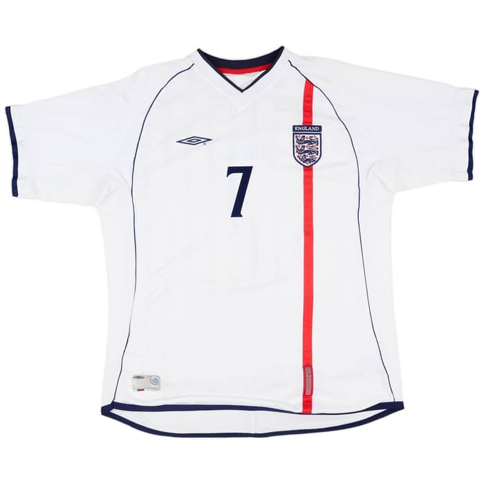 2001-03 England Home Shirt Beckham #7 - 8/10 - (XL)